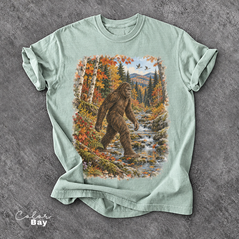 Retro Bigfoot Shirt, Nature Sasquatch Tee