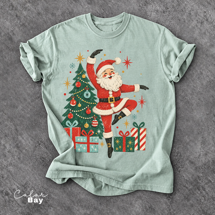 Dancing Santa Shirt, Vintage Christmas Tee, Retro Santa Claus, Comfort Colors Tee