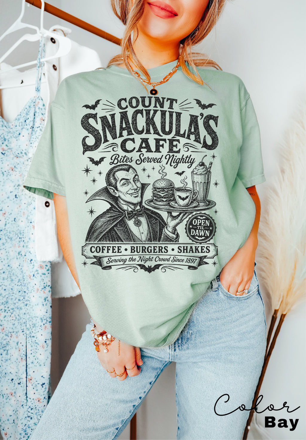 Retro Halloween Tee, Vampire Graphic Tee, Spooky Vintage Shirt