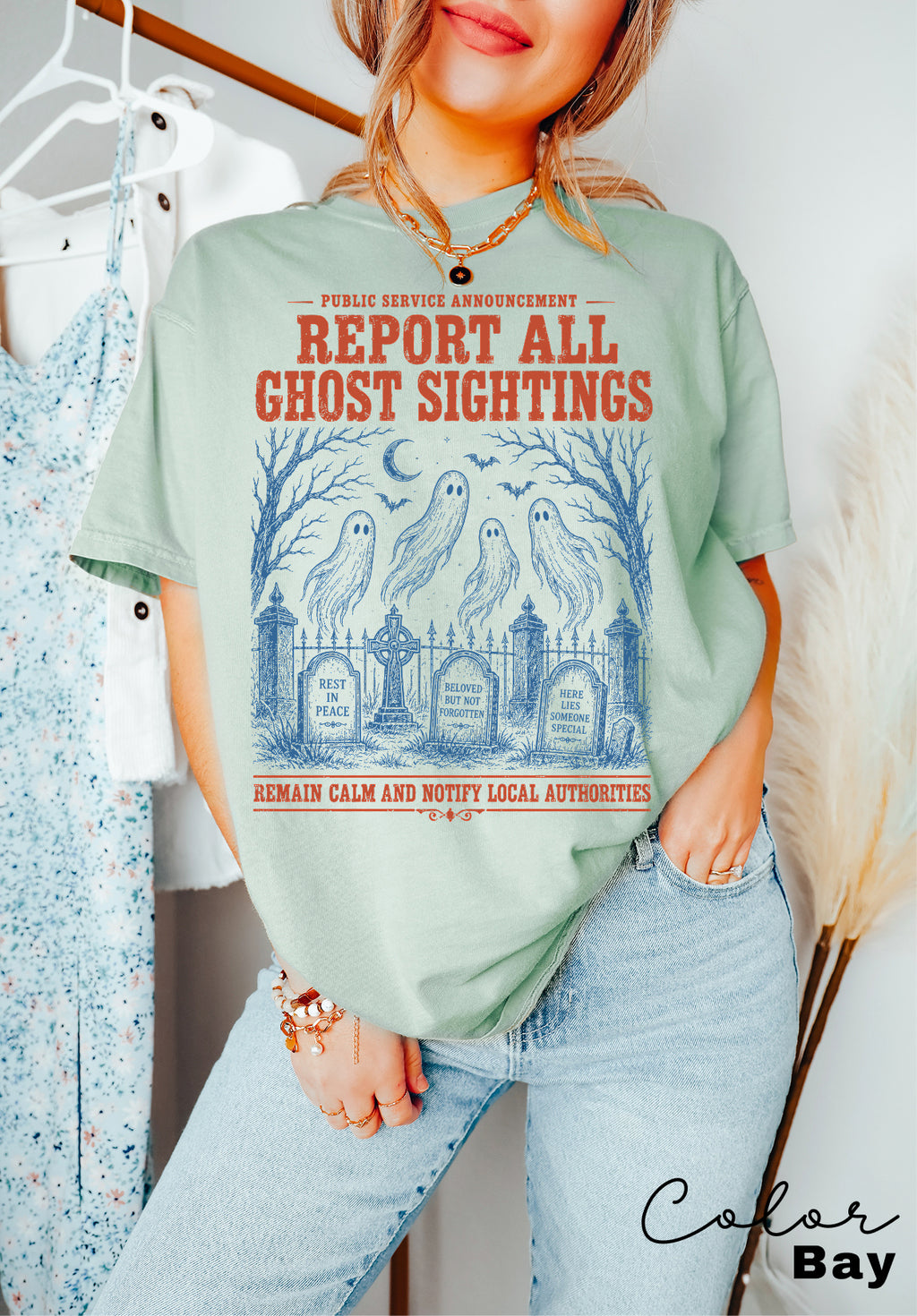 Halloween Ghost Shirt, Fake Halloween Public Service Announcement