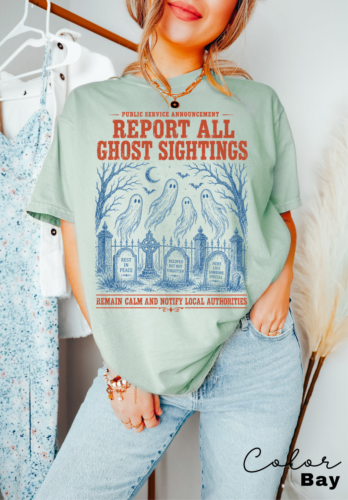 Halloween Ghost Shirt, Fake Halloween Public Service Announcement