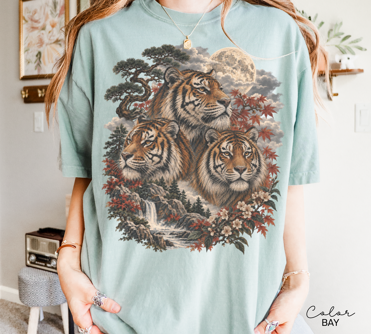 Vintage Tiger Tee, Retro 90s Style Tee,