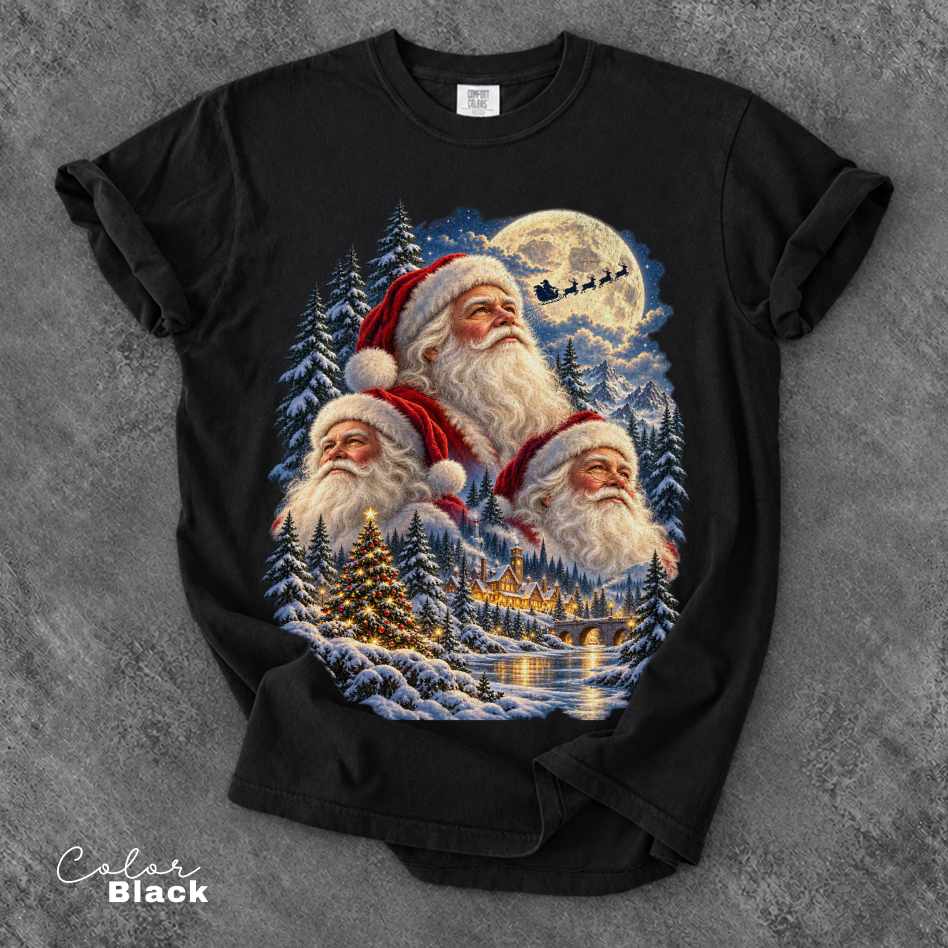 Retro Santa Christmas Shirt, Vintage Christmas 90s Tee, Santa Claus Face Shirt, Comfort Colors Tee