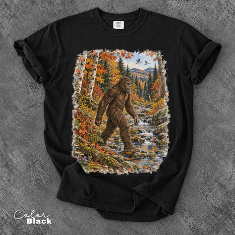 Retro Bigfoot Shirt, Nature Sasquatch Tee