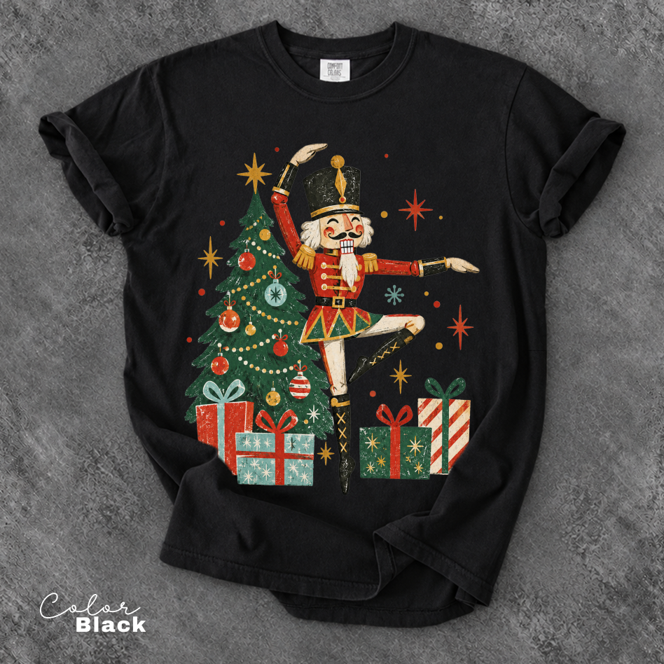 Nutcracker Dancing Shirt, Vintage Christmas Dancer Tee, Nutcracker Graphic Tee, Comfort Colors
