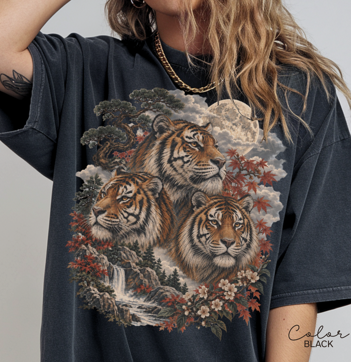 Vintage Tiger Tee, Retro 90s Style Tee,