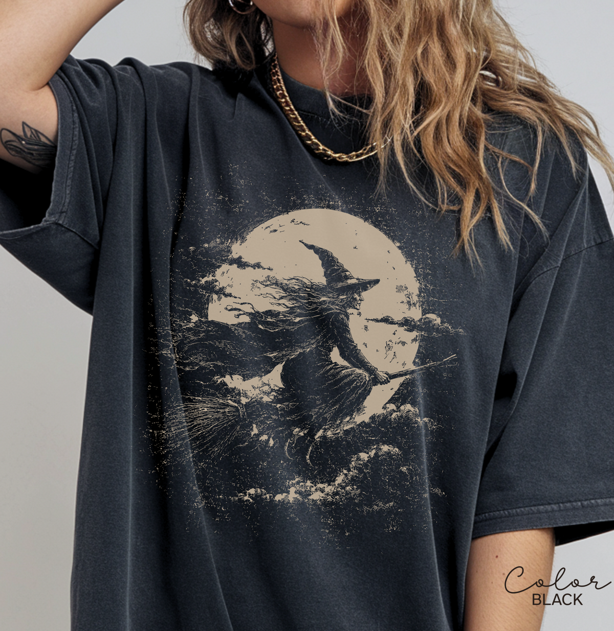 Retro Witch Comfort Colors T-Shirt, Spooky Season Shirt, Dark Cottagecore