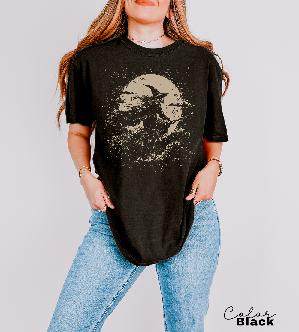 Retro Witch Comfort Colors T-Shirt, Spooky Season Shirt, Dark Cottagecore