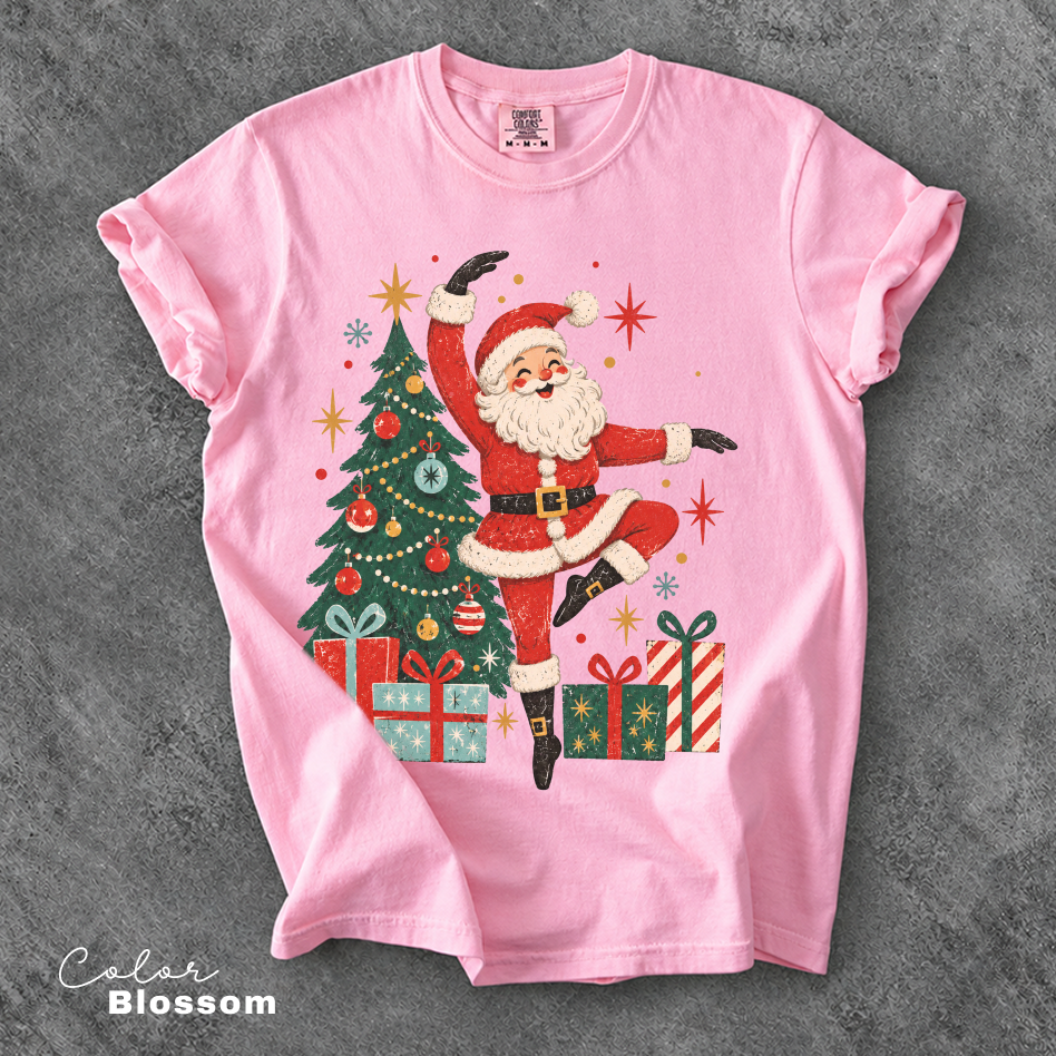 Dancing Santa Shirt, Vintage Christmas Tee, Retro Santa Claus, Comfort Colors Tee