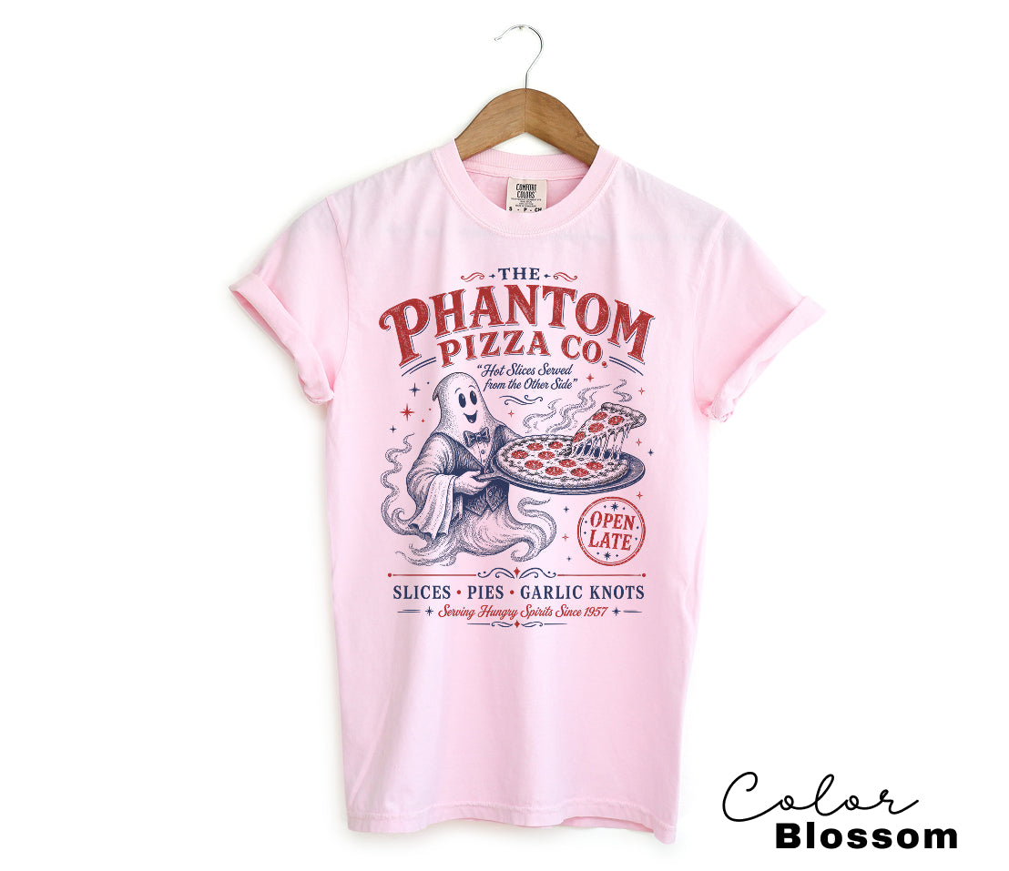 Ghost Pizza Graphic Tee, Retro Halloween Shirt,