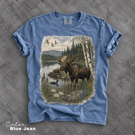 Vintage Moose Wildlife T-Shirt, Retro 90's Style Nature Shirt, Comfort Colors