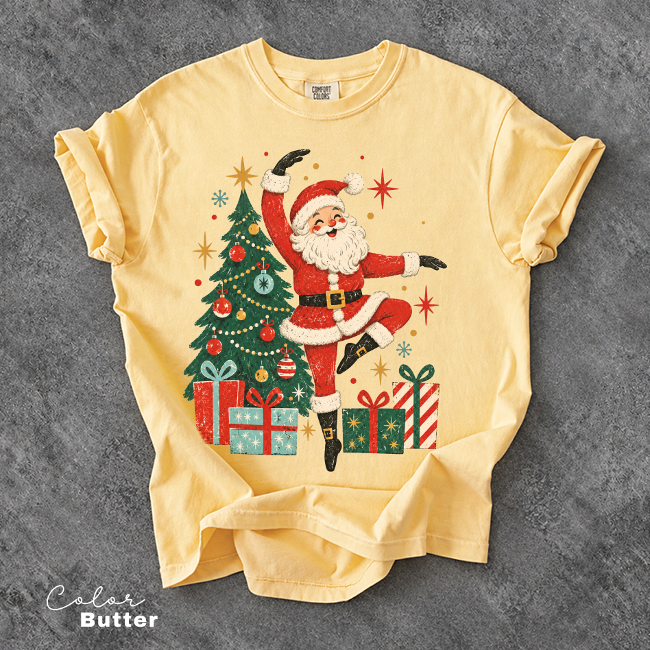 Dancing Santa Shirt, Vintage Christmas Tee, Retro Santa Claus, Comfort Colors Tee