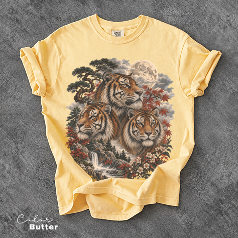 Vintage Tiger Tee, Retro 90s Style Tee,