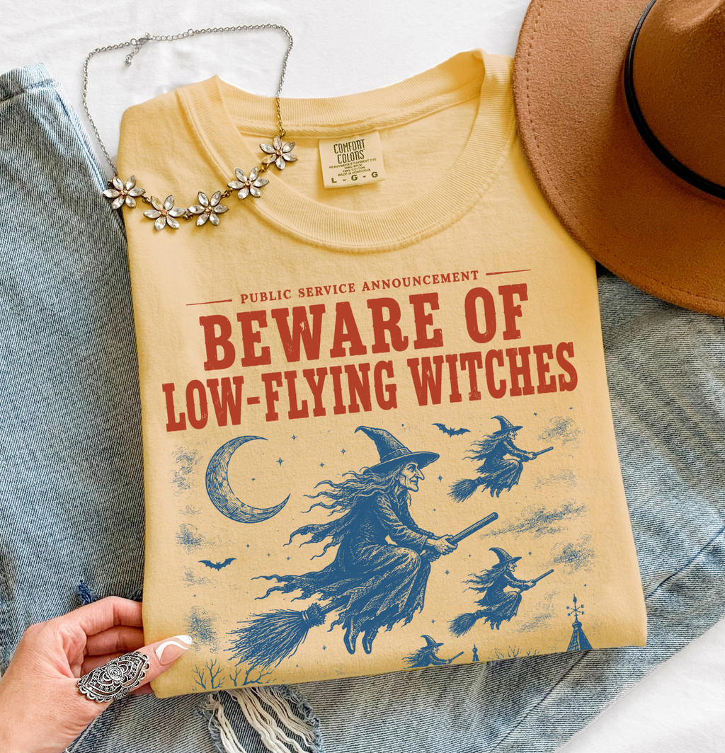 Halloween Witch T-Shirt, Vintage Witch Graphic Tee, Fake Halloween Public Service Announcement