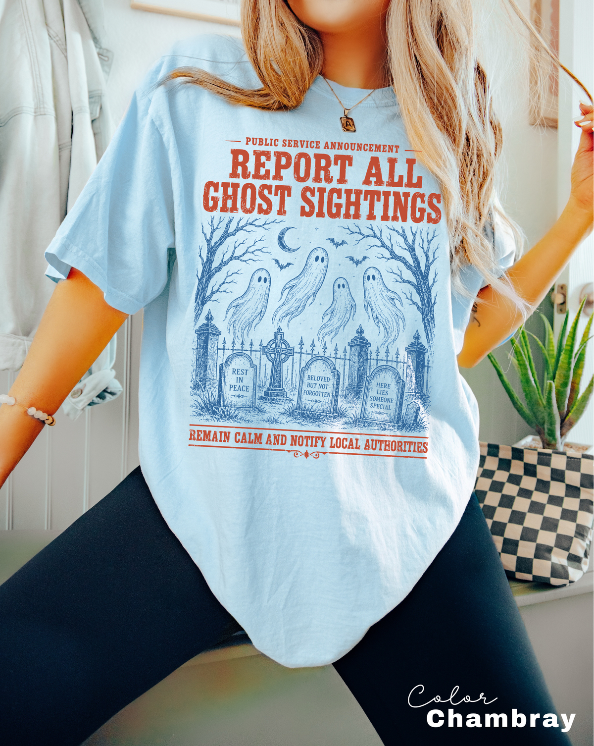 Halloween Ghost Shirt, Fake Halloween Public Service Announcement