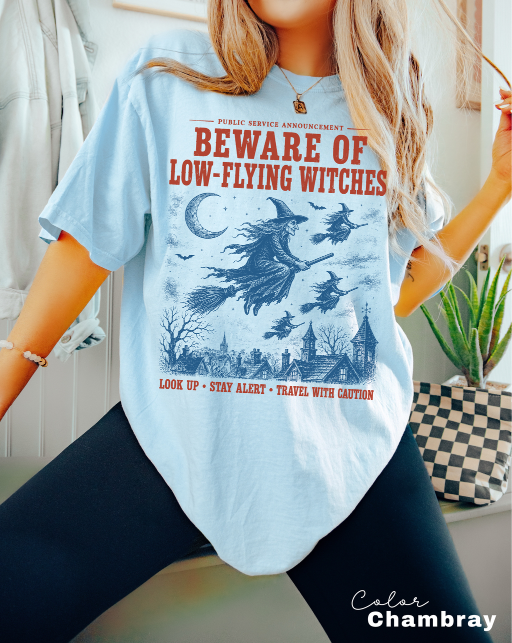 Halloween Witch T-Shirt, Vintage Witch Graphic Tee, Fake Halloween Public Service Announcement