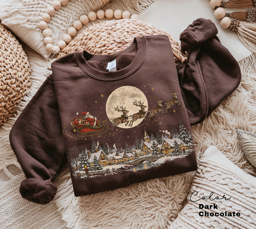 Christmas Vintage Sweatshirt, Holiday Crewneck, Winter Pullover,