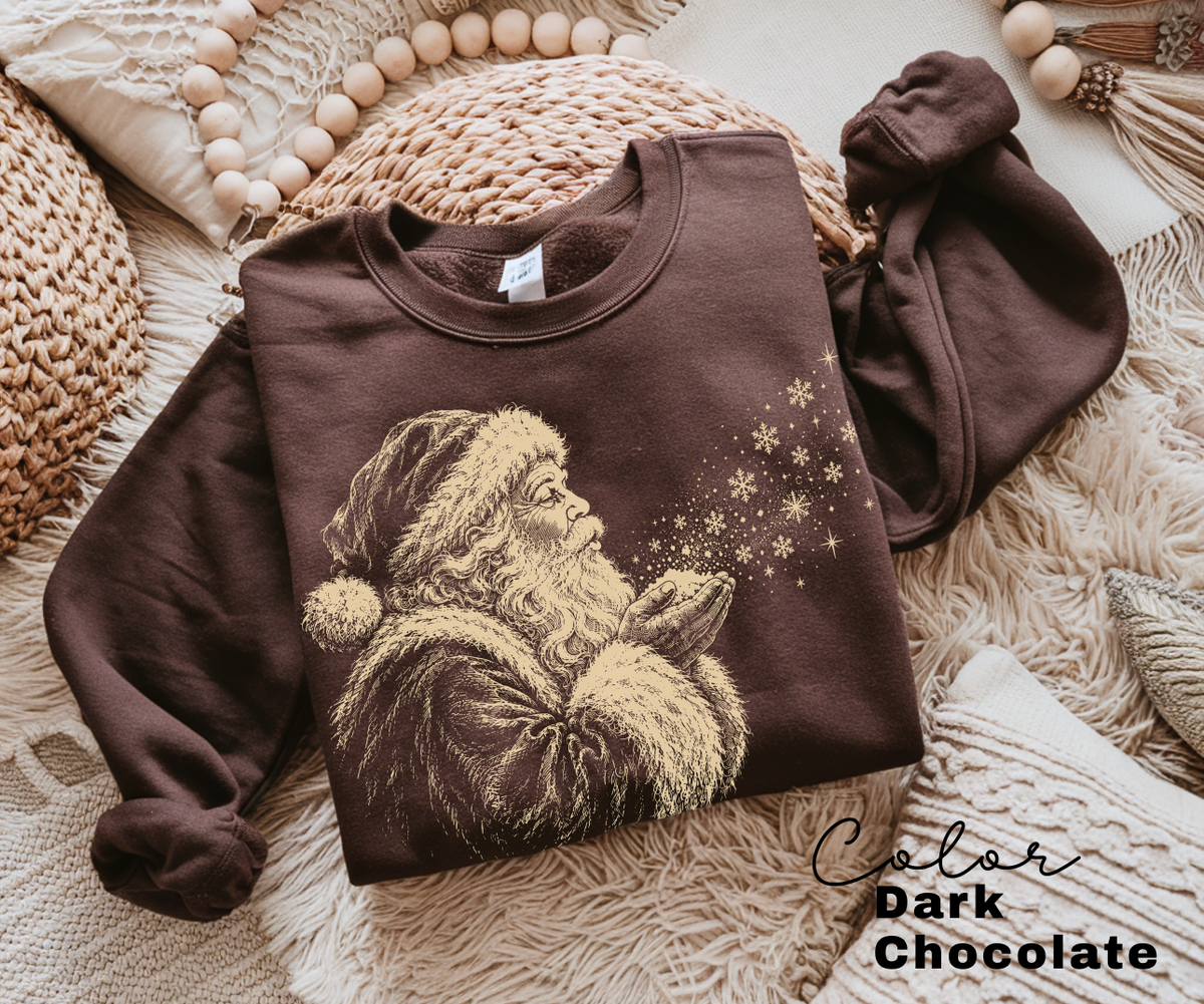 Santa Claus Sweatshirt, Vintage Christmas Crewneck, Holiday Winter Pullover, Retro Christmas Sweatshirt