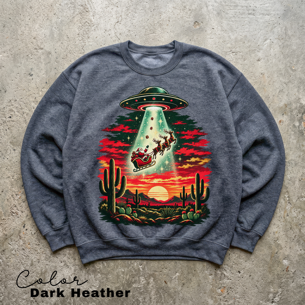 Santa UFO Christmas Sweatshirt, Funny Christmas