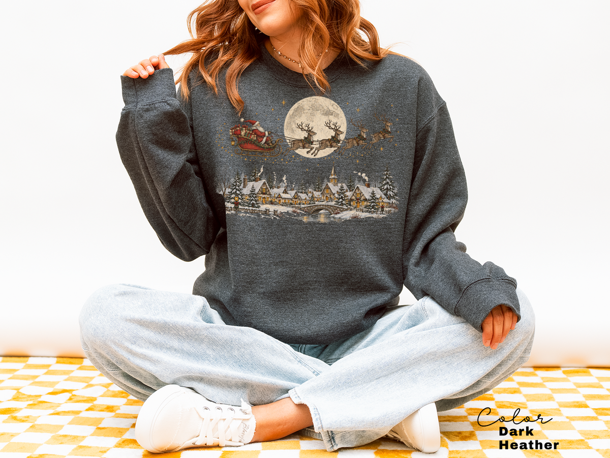 Christmas Vintage Sweatshirt, Holiday Crewneck, Winter Pullover,