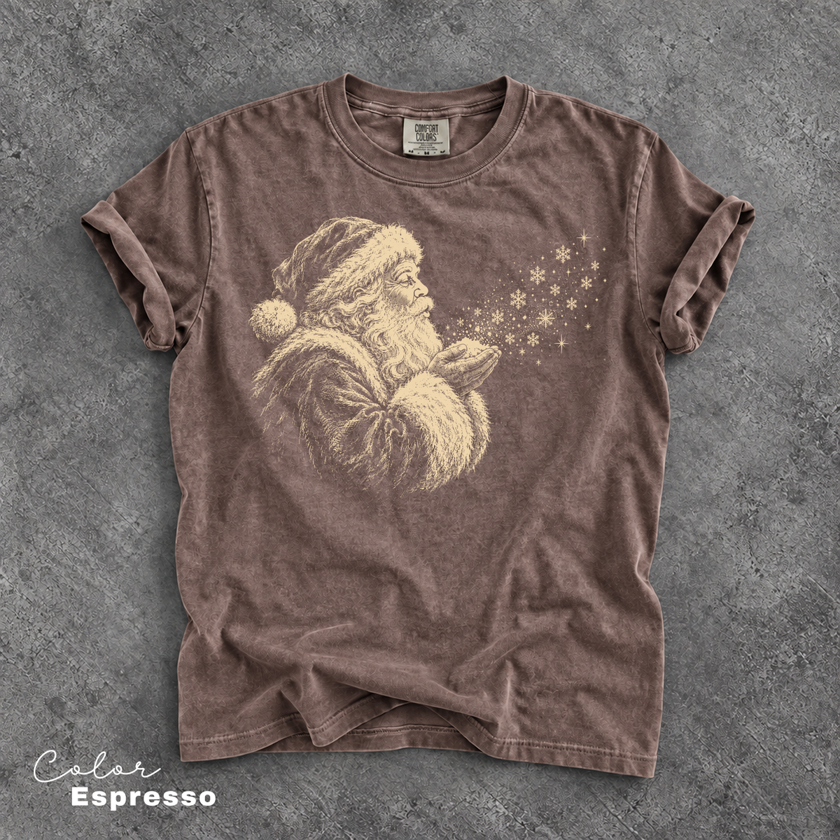 Vintage Santa Christmas T-Shirt, Retro Christmas Snowflake Shirt, Santa Claus Comfort Colors Tee,
