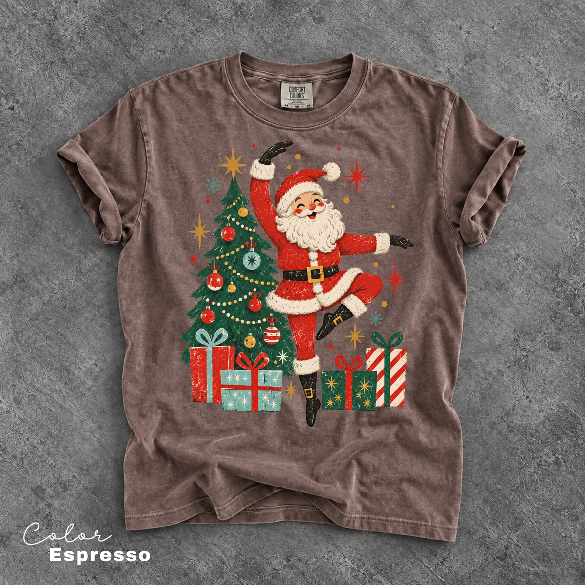Dancing Santa Shirt, Vintage Christmas Tee, Retro Santa Claus, Comfort Colors Tee