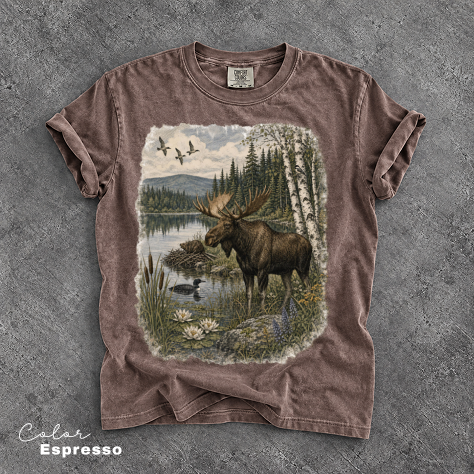 Vintage Moose Wildlife T-Shirt, Retro 90's Style Nature Shirt, Comfort Colors