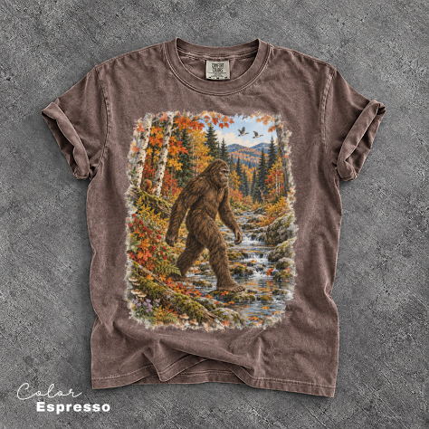 Retro Bigfoot Shirt, Nature Sasquatch Tee