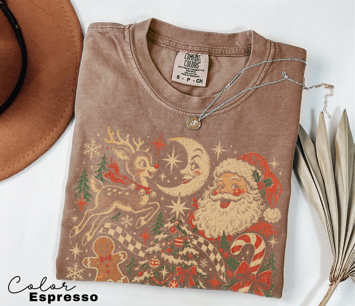 Vintage Christmas T-Shirt, Retro Christmas, Comfort Colors Tee