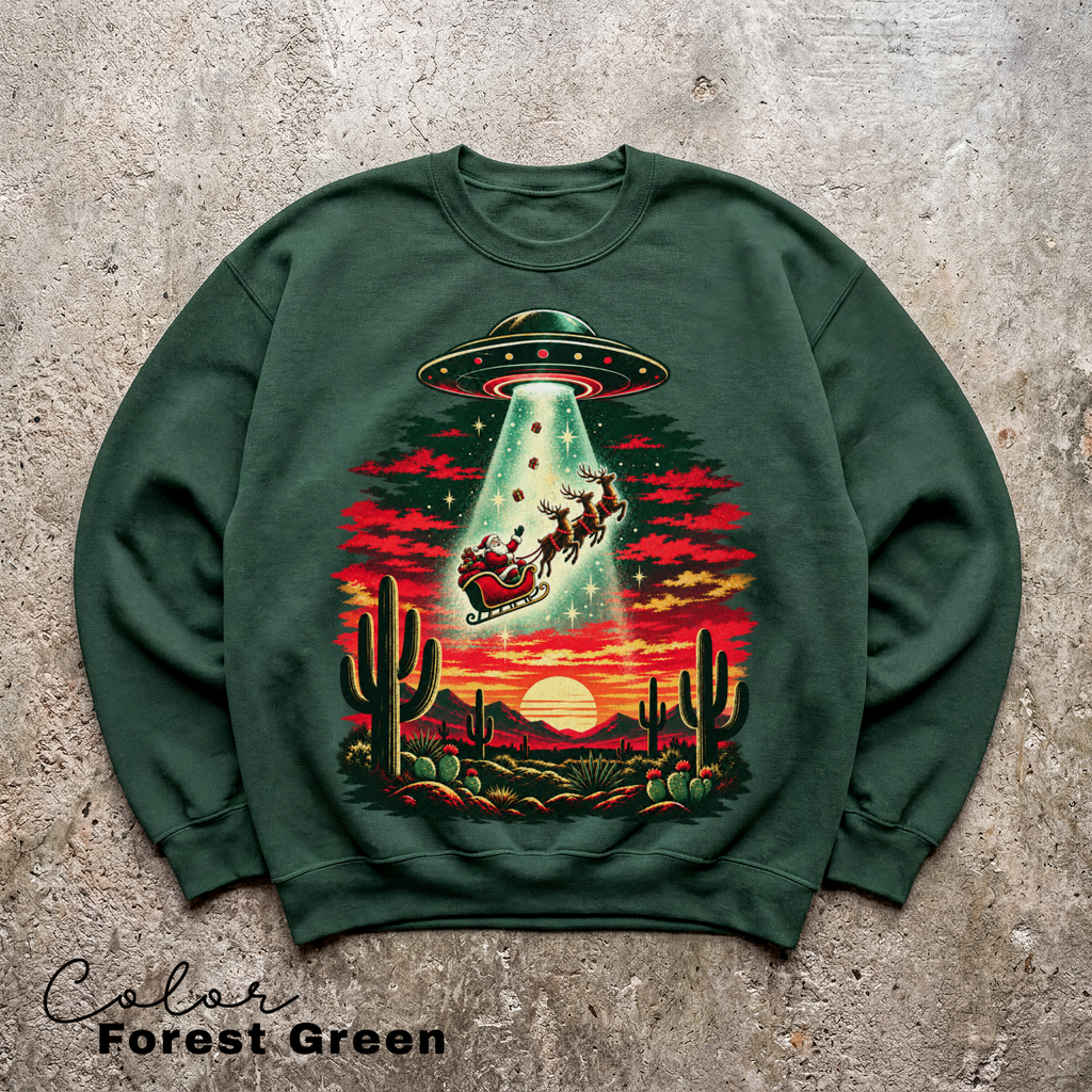 Santa UFO Christmas Sweatshirt, Funny Christmas