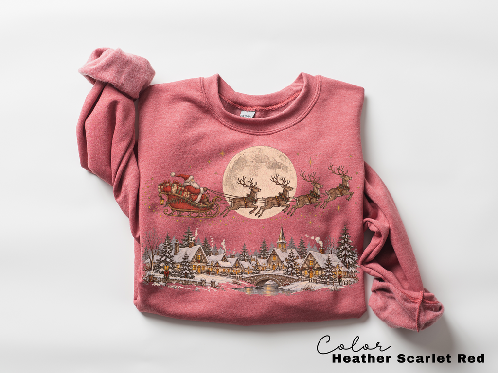 Christmas Vintage Sweatshirt, Holiday Crewneck, Winter Pullover,