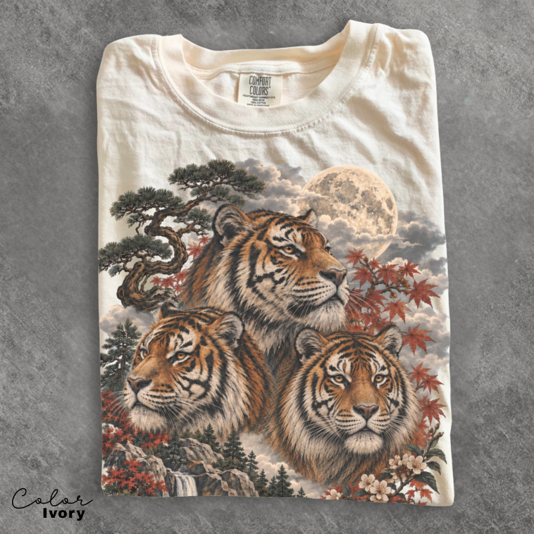 Vintage Tiger Tee, Retro 90s Style Tee,