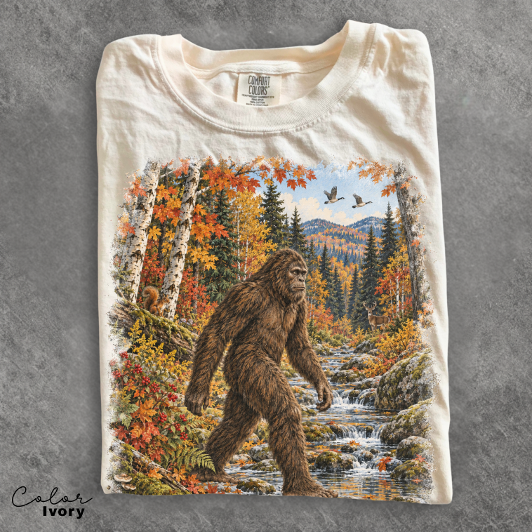 Retro Bigfoot Shirt, Nature Sasquatch Tee