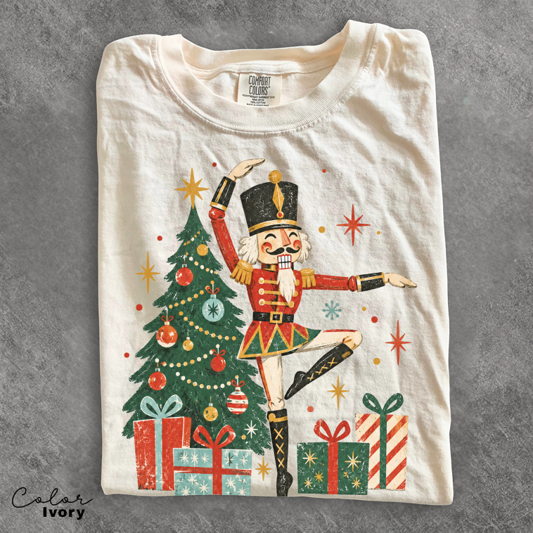 Nutcracker Dancing Shirt, Vintage Christmas Dancer Tee, Nutcracker Graphic Tee, Comfort Colors