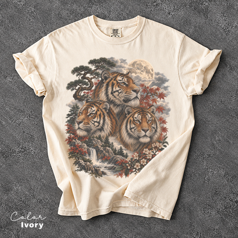 Vintage Tiger Tee, Retro 90s Style Tee,