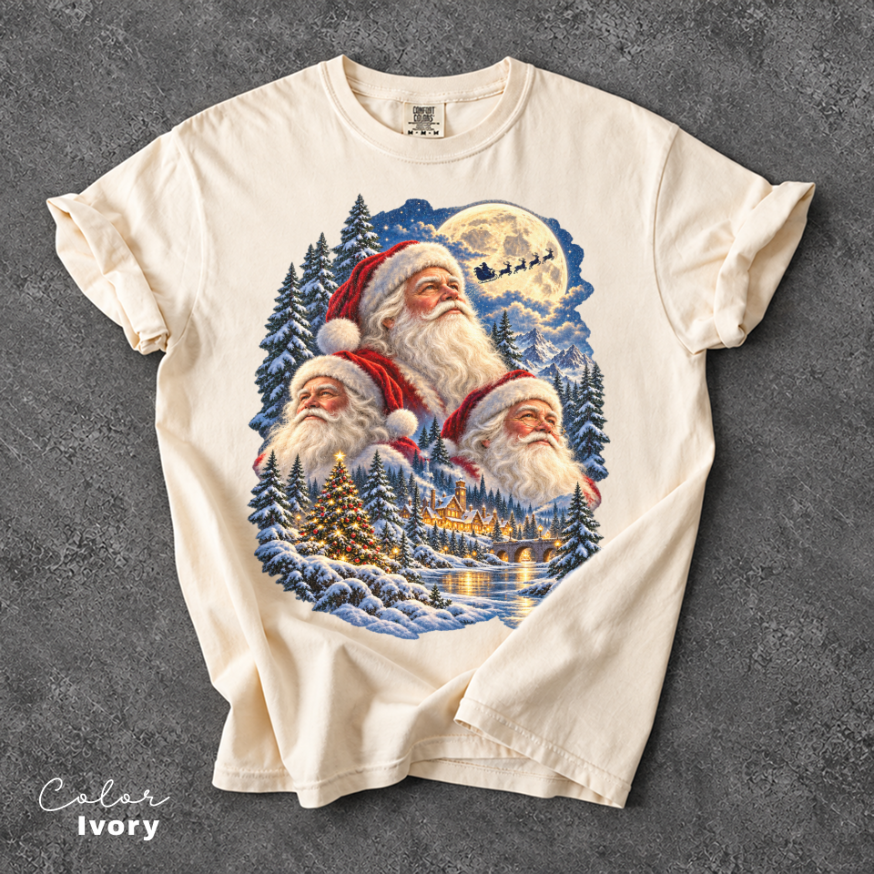 Retro Santa Christmas Shirt, Vintage Christmas 90s Tee, Santa Claus Face Shirt, Comfort Colors Tee