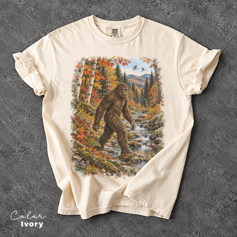 Retro Bigfoot Shirt, Nature Sasquatch Tee