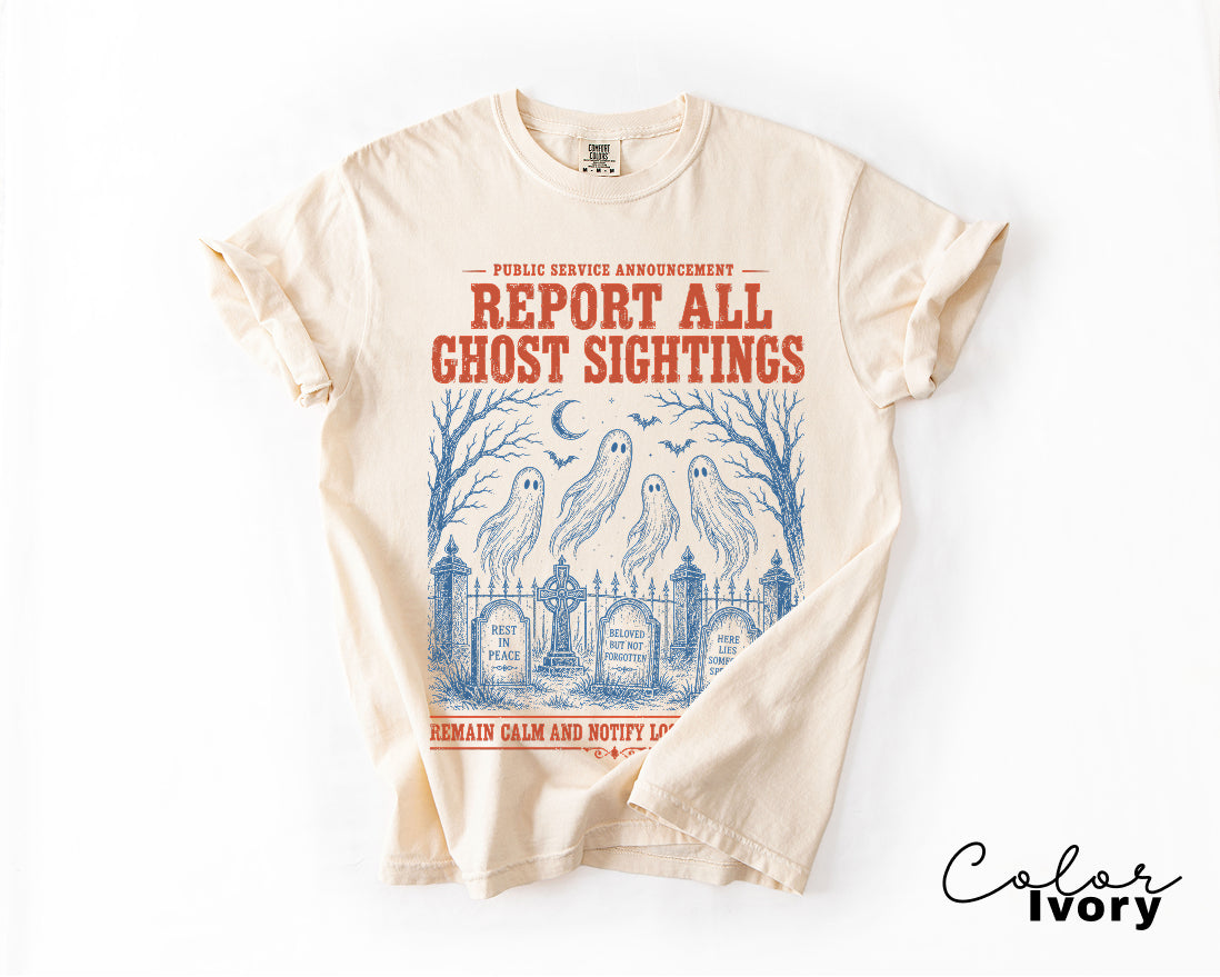 Halloween Ghost Shirt, Fake Halloween Public Service Announcement
