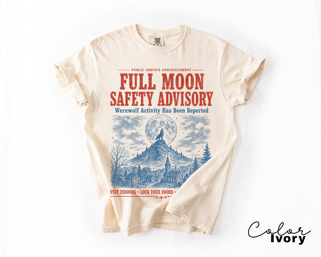 Retro Halloween Werewolf T-Shirt,fake Halloween Public Service Announcement