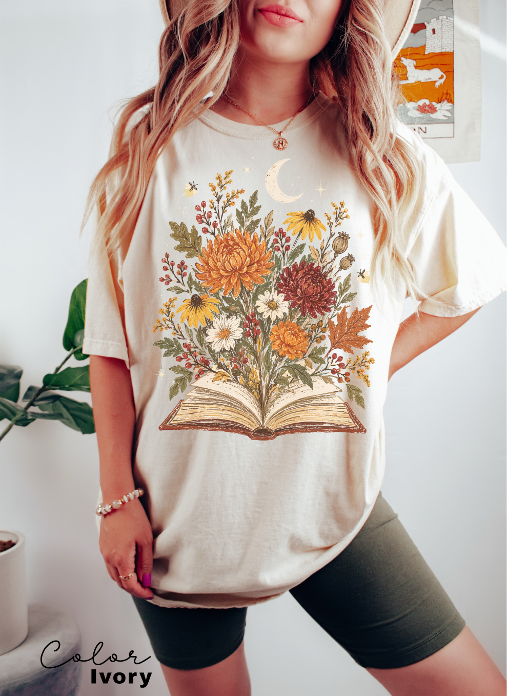 Vintage Floral Book Lover T-Shirt