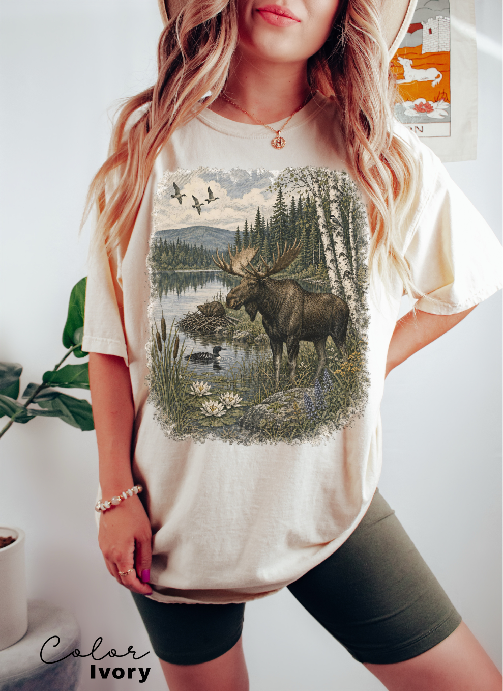 Vintage Moose Wildlife T-Shirt, Retro 90's Style Nature Shirt, Comfort Colors