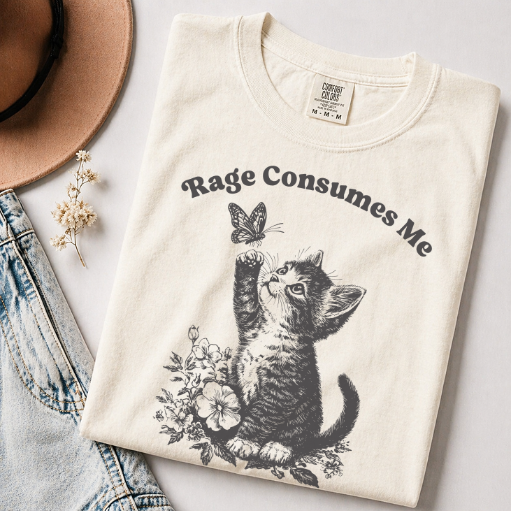 Rage Consumes Me Cute Cat Meme Shirt
