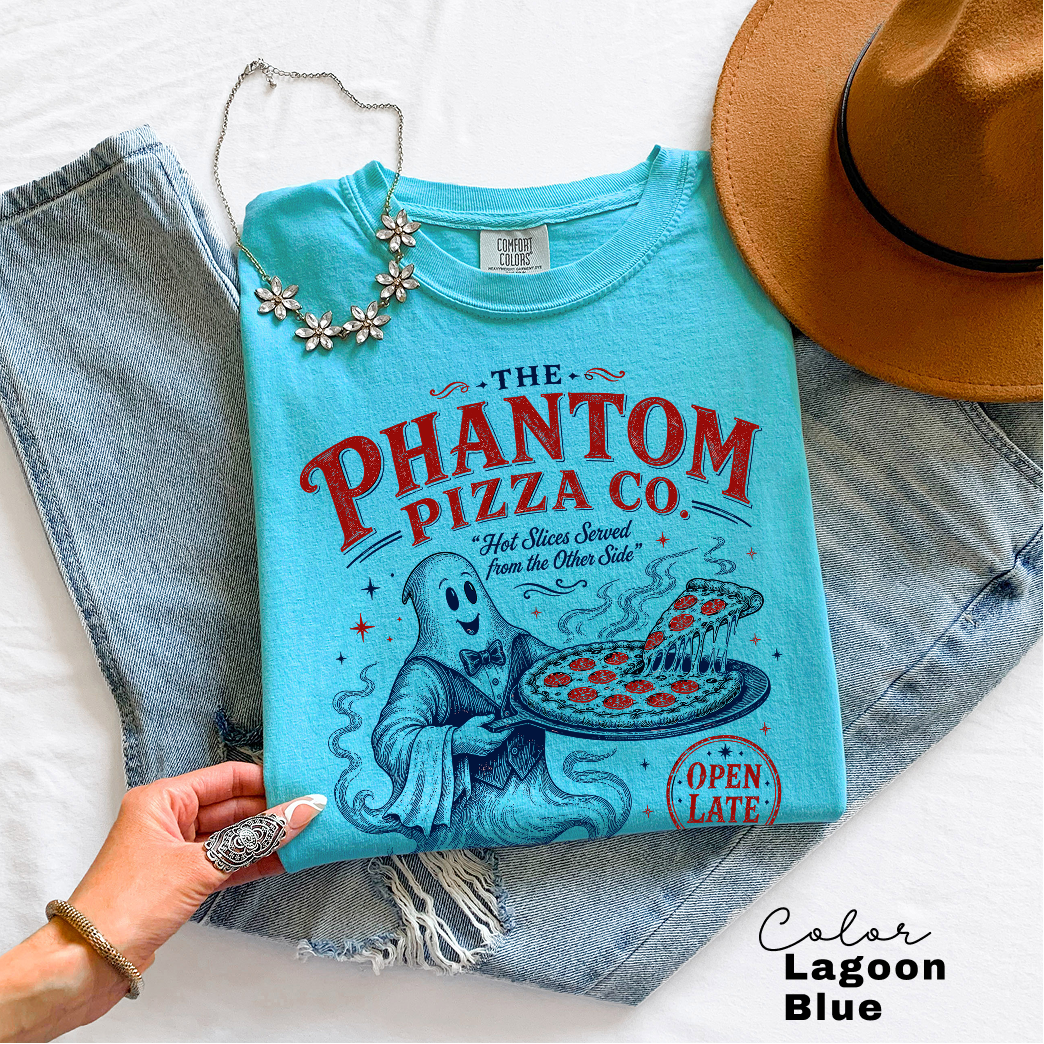Ghost Pizza Graphic Tee, Retro Halloween Shirt,