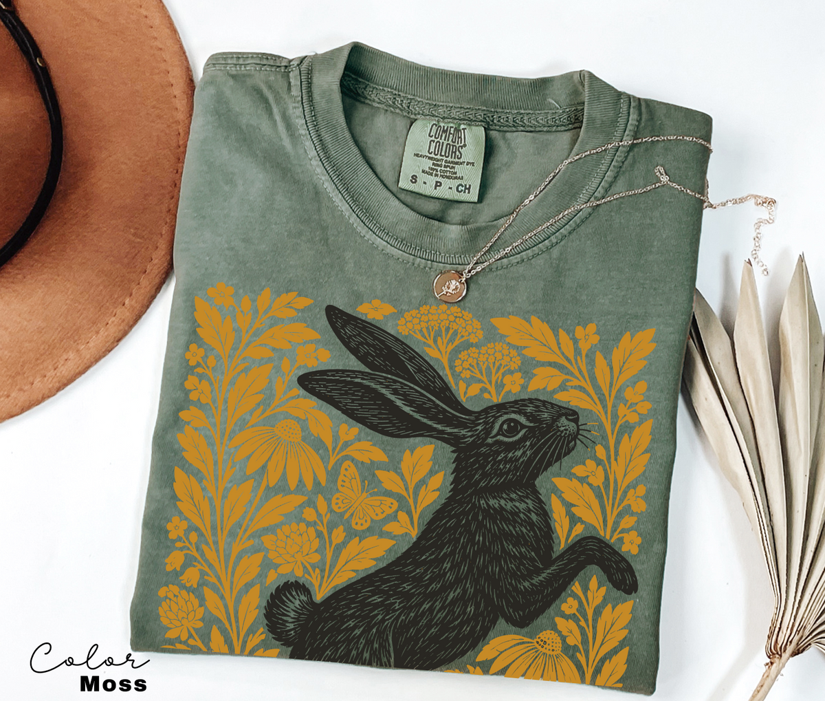 Vintage Rabbit Floral Shirt, Floral Animal Tee, Comfort Colors Tee