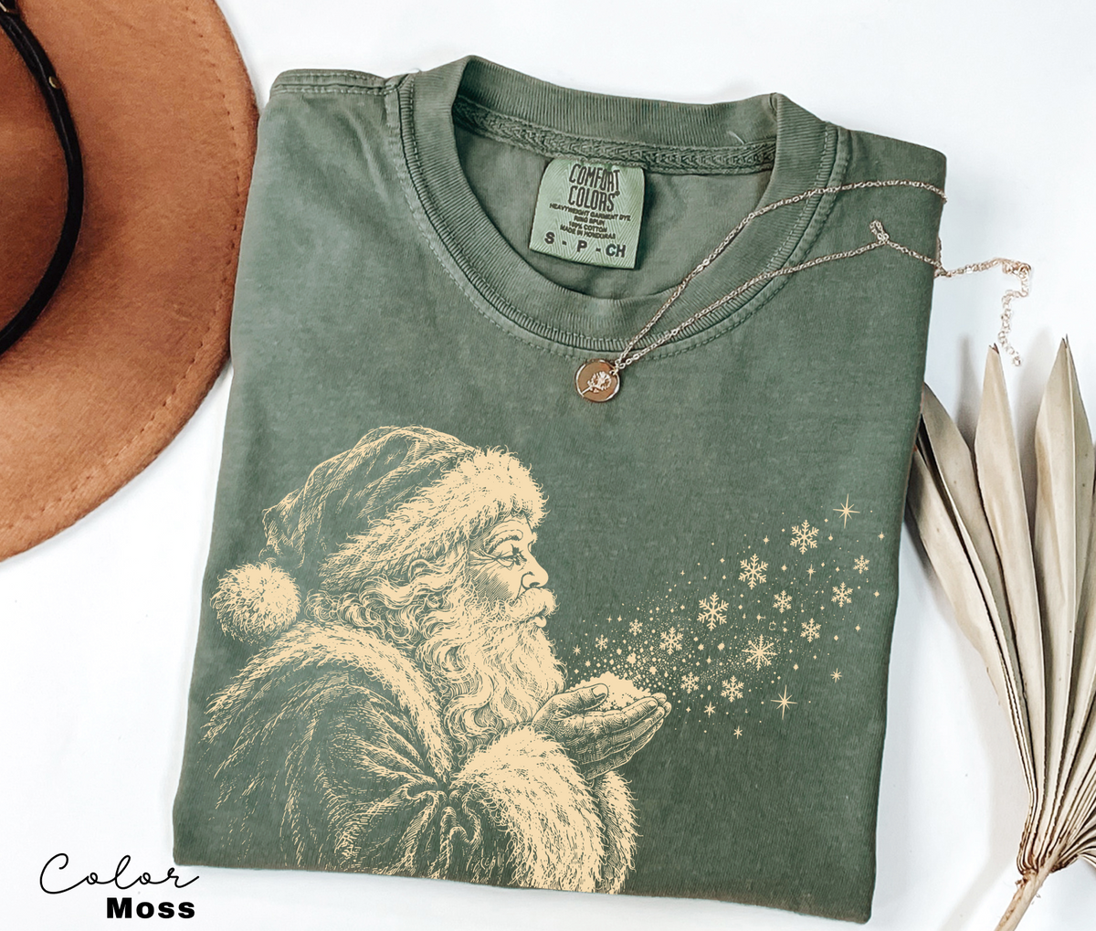 Vintage Santa Christmas T-Shirt, Retro Christmas Snowflake Shirt, Santa Claus Comfort Colors Tee,