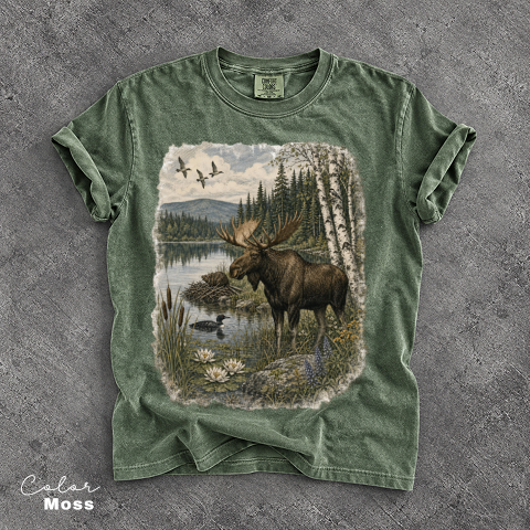 Vintage Moose Wildlife T-Shirt, Retro 90's Style Nature Shirt, Comfort Colors