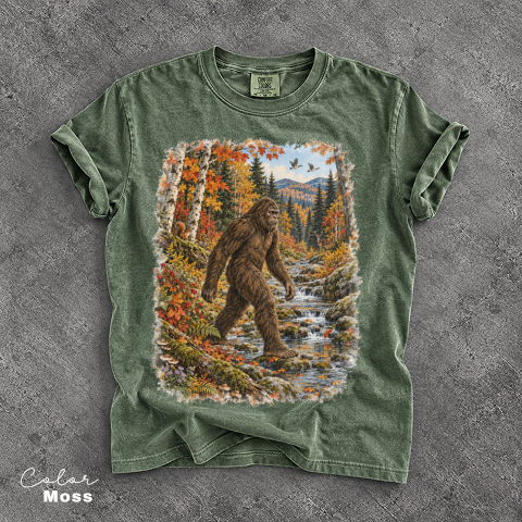 Retro Bigfoot Shirt, Nature Sasquatch Tee