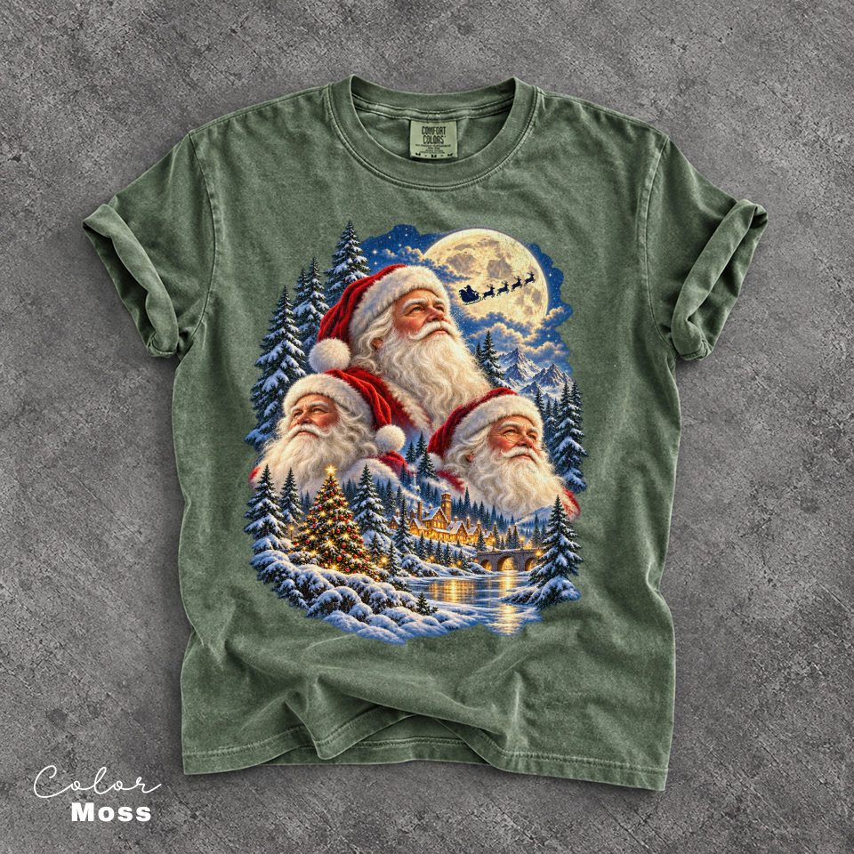 Retro Santa Christmas Shirt, Vintage Christmas 90s Tee, Santa Claus Face Shirt, Comfort Colors Tee