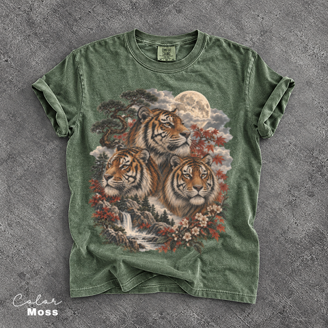 Vintage Tiger Tee, Retro 90s Style Tee,