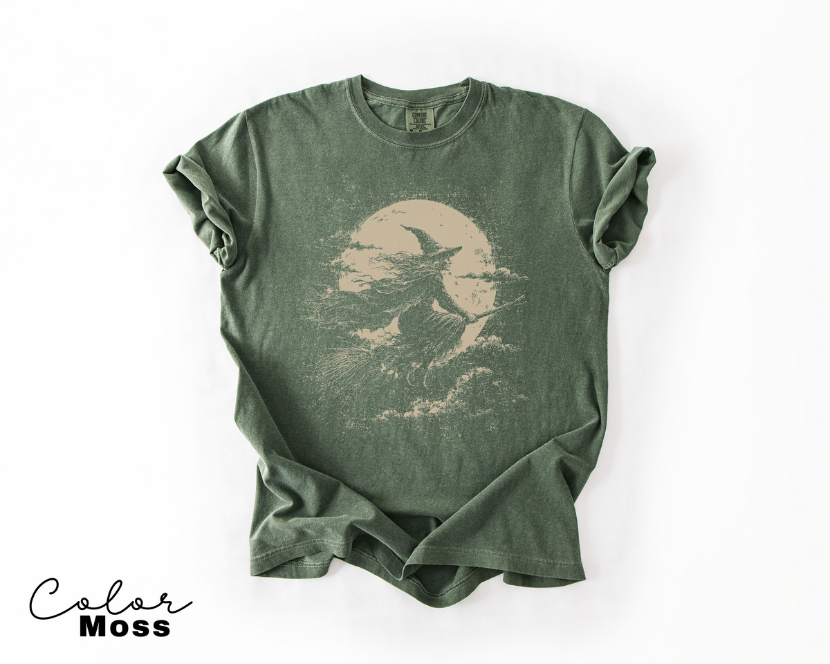 Retro Witch Comfort Colors T-Shirt, Spooky Season Shirt, Dark Cottagecore